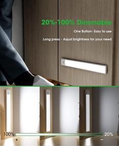 img 1 attached to 🔦 30CM Motion Sensored Wireless Closet Lights – Rechargeable Battery Operated Under Cabinet Lighting, Ideal for Kitchen, Wardrobe, Stairway – 54-LED, White 2P