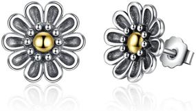 img 1 attached to 🌼 Everbling Flowers CZ Stud Earrings, Daisy Primrose Rose Forget me Not Spring Collection, Clear 925 Sterling Silver