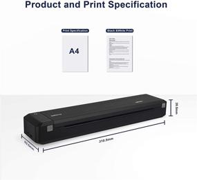 img 3 attached to 🖨️ Wireless Bluetooth Printer for A4 Paper, Portable Printer with Copy Support, Auto Paper Feed, Direct Thermal Transfer Printer for Android and iOS Phones, 8.5×11 Inches Paper- Polono