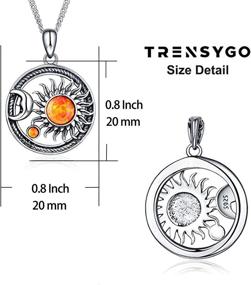 img 3 attached to 🌙 Opulent Opal Sun and Moon Pendant Necklaces: Celestial Sterling Silver Jewelry for Women and Girls - Perfect Gifts for Mother's Day, Christmas, Birthdays