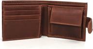 leather trifold wallet window brown logo