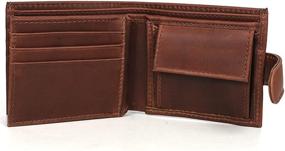 img 4 attached to Leather Trifold Wallet Window Brown