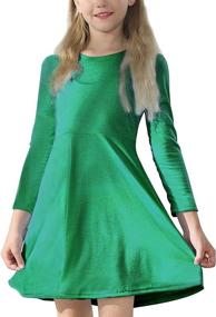 img 2 attached to 🌿 Refreshing Holiday Vibes with Miss Bei's Green Long Girls' Casual Clothing for Dresses