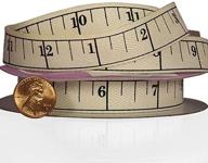 📏 premium tape measure printed ribbon: 5/8 inch x 10 yards - durable and accurate craft ribbon logo