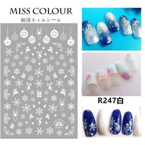 img 1 attached to 🎄 Vibrant 8-Sheet Christmas Nail Art Stickers Decals: Festive 3D Self-Adhesive Gold Winter Xmas Tree Snowflake Bell Snowman Elk Nail Designs for Stunning Christmas Nail Decorations