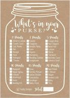 kraft rustic what's in your purse baby shower game: hilarious coed couples party activity with woodland themed cards - boy/girl gender decoration and supplies bundle! logo