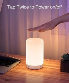 img 3 attached to Enhance your Bedroom and Living Room Ambiance with the Smart Table Lamp: Color Changing Dimmable Bedside Lamp with Alexa and Google Home Compatibility, Touch and App Control, RGB Warm White LED Tap Lamp