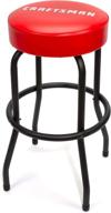 craftsman 28.5-inch tall fixed height work shop stool with rip-resistant padded vinyl seat, 300-lb capacity, 360-degree footrest, and non-marring feet logo