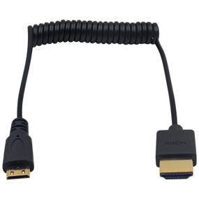 img 4 attached to 🎥 Duttek Mini HDMI to HDMI Cable - Ultra-Thin Coiled Cable for 4K Ultra HD, 1080p, 3D - Perfect for Projectors, Monitors, Camcorders (1.2M/4FT)