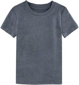 img 4 attached to DESIGN Kids Solid Cotton T Shirt Apparel & Accessories Baby Boys in Clothing