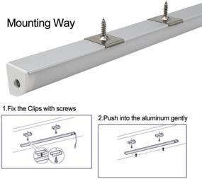 img 1 attached to HAMRVL 6-Pack 1ft V-Shape LED Aluminum Channel System with Cover, 16x16mm LED Strip Light 🔦 Diffuser Track, White End Caps, Mounting Clips, and Accessories - Aluminum Profile for LED Strip Lights