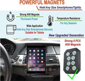 img 2 attached to APEXMOUNT (Upgraded 8 Magnets): Premium Magnetic Tablet Holder for Car Air Vent - Secure Mounting for iPhone, Samsung, and More, Compatible with Smartphones & Tablets Up to 10.2