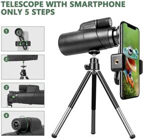 img 1 attached to HD IPX7 Waterproof 12x50 Monocular Telescope with Smartphone Adaptor & Tripod - Perfect for Birding, Hunting, and Outdoor Adventures