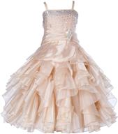 🌸 stunning asymmetric ruffled organza sequin flower girl dress by ekidsbridal: perfect for toddler girls! logo