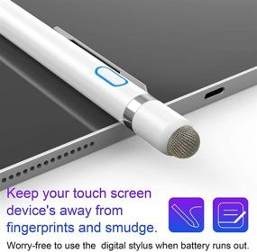 img 2 attached to 🖊️ 2-in-1 Rechargeable Active Stylus Pen for iOS & Android Touch Screens - Fine Point Digital Pen Compatible with iPhone, iPad, Samsung Tablets & More