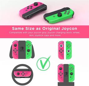 img 3 attached to 🎮 VIVEFOX Joy Pad Controller Replacement - Switch/Switch Lite, L/R Wireless Joy Pad w/ Wrist Strap, Alternative Joy Controller Gamepad, Wired/Wireless Switch Remotes - Neon Pink/Green