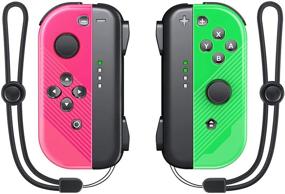 img 4 attached to 🎮 VIVEFOX Joy Pad Controller Replacement - Switch/Switch Lite, L/R Wireless Joy Pad w/ Wrist Strap, Alternative Joy Controller Gamepad, Wired/Wireless Switch Remotes - Neon Pink/Green