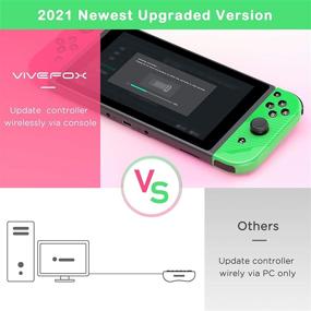 img 1 attached to 🎮 VIVEFOX Joy Pad Controller Replacement - Switch/Switch Lite, L/R Wireless Joy Pad w/ Wrist Strap, Alternative Joy Controller Gamepad, Wired/Wireless Switch Remotes - Neon Pink/Green