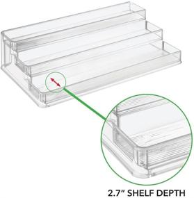 img 1 attached to mDesign Clear Ligne Collection Spice Rack Organizer - Adjustable & Expandable 3-Tier Shelf for Kitchen, Cabinet, Pantry Organization - Ideal for Spice Bottles and Seasonings