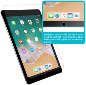img 1 attached to Техническая броня для защитной пленки на экран iPad Air 3 (2019) и iPad Pro 10.5 дюйма - баллистическое стекло, совместимое с чехлом, ультратонкая, защита от царапин и ударов [1 штука]