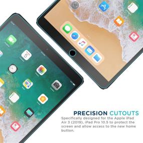 img 2 attached to Техническая броня для защитной пленки на экран iPad Air 3 (2019) и iPad Pro 10.5 дюйма - баллистическое стекло, совместимое с чехлом, ультратонкая, защита от царапин и ударов [1 штука]