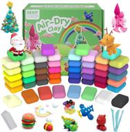 🎨 kiddycolor 56 colors air dry clay kit - modeling clay kit for kids with sculpting tools, animal decoration accessories - ultra light magic clay craft gift for boys & girls, ages 3-12 years old logo