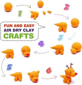 img 2 attached to 🎨 KIDDYCOLOR 56 Colors Air Dry Clay Kit - Modeling Clay Kit for Kids with Sculpting Tools, Animal Decoration Accessories - Ultra Light Magic Clay Craft Gift for Boys & Girls, Ages 3-12 Years Old
