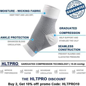 img 1 attached to 🧦 HLTPRO Plantar Fasciitis Compression Socks with Arch and Ankle Support – Effective Foot Sleeve for Heel Pain, Achilles Tendonitis, and Swelling (1 Pair, White, Small/Medium)