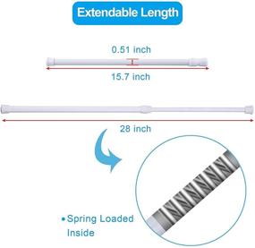 img 2 attached to 🔒SIQUK 6 Пакет Регулируемых Штанг Для Шкафов со Спиральным Напряжением - Белые Расширяемые Штанги для Холодильника Размером от 15.7 до 28 дюймов.