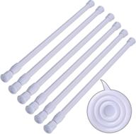 🔒 siquk 6 pack adjustable cupboard bars with spring tension - white refrigerator extendable rods for diy projects, 15.7 to 28 inches logo
