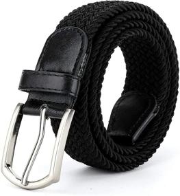 img 4 attached to Braided Canvas Elastic Stretch Junior Men's Accessories for Belts