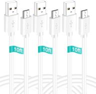 siocen 3 pack 10ft micro usb power extension cable cord for wyze cam, wyzecam pan, yi cam, yi dome home camera, kasa cam, oculus go, furbo dog, nest cam, blink, security cameras - usb charging wire compatible logo