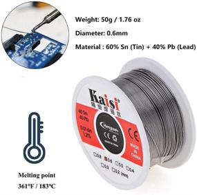 img 2 attached to 🔥 Youland Soldering Iron Tip Cleaner + 60/40 Solder Wire Reel + Soldering Rosin Flux Paste Gel Combo for Electronics Metalworking Welding