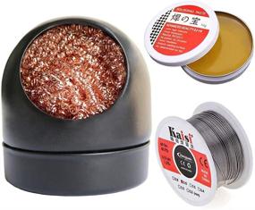 img 4 attached to 🔥 Youland Soldering Iron Tip Cleaner + 60/40 Solder Wire Reel + Soldering Rosin Flux Paste Gel Combo for Electronics Metalworking Welding