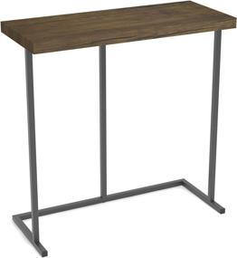 img 3 attached to Narrow Slim End Table L24 (Caramel) - Metal Industrail Rustic Living Room Side Table by Kiimeey