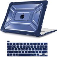 💻 mosiso macbook pro 16 inch case 2020 2019 - a2141, touch bar & touch id | heavy duty hard shell + tpu bumper | keyboard cover | navy blue logo