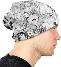 img 1 attached to Stay Cozy and Stylish with Yilad 🧑 Ahegao Anime Beanie Hat Skull Cap in Black