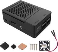 📦 iuniker raspberry pi 3 b+ case with cooling fan and heatsink - simple removable top cover, black for 3b+/3b logo