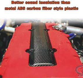 img 1 attached to 🔥 RYANSTAR Carbon Fiber Style Engine Valve Spark Plug Cover B-Se-RIE St-Iker, Compatible with Civic B16 B18