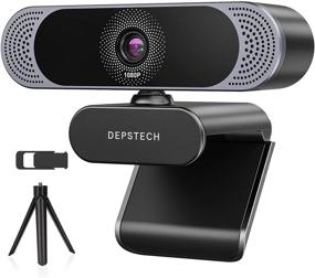 img 4 attached to 2021 DEPSTECH Webcam with Microphone: 1080P HD, Privacy Cover, Tripod, Plug and Play - Perfect for Video Conferencing, Teaching, and Gaming on Desktop PCs