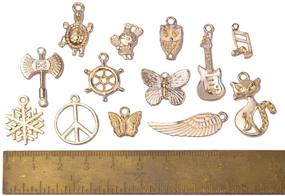 img 2 attached to 📿 BronaGrand 50-Piece Mixed Bracelet Charms Antique Necklace Pendants: Crafting and Jewelry Making Gold Bulk Pack