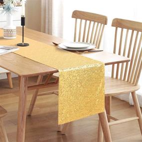 img 3 attached to 🌟 Trlyc Shimmering Gold Table Runner Decorations