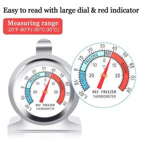 img 3 attached to Classic Series 2 Pack Refrigerator Thermometer -30~30°C/-20~80°F: Large Dial, Ideal for Freezer, Refrigerator & Cooler Monitoring