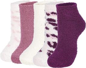 img 1 attached to 🧦 Zando Women's Warm Slipper Socks - Fuzzy Winter Fluffy Socks Cozy Athletic Fleece Crew Socks