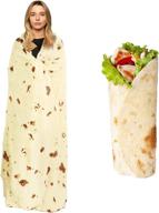 joyching burritos blanket: double sided, 80 inches giant round tortilla blanket - novelty food taco flannel soft throw blanket for adults logo