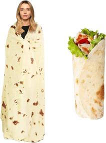 img 4 attached to Joyching Burritos Blanket: Double Sided, 80 inches Giant Round Tortilla Blanket - Novelty Food Taco Flannel Soft Throw Blanket for Adults