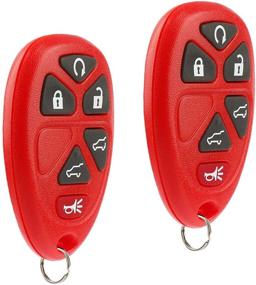 img 2 attached to 🔑 Красный брелок с бесключевым доступом Red Key Fob Keyless Entry Remote Set для 2007-2014 гг. Chevy Tahoe Suburban, Cadillac Escalade, GMC Yukon (2 шт.)