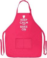 kitchen baker's funny apron: stay calm and bake on with two pocket apron for women and men логотип