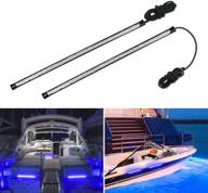 🚤 obcursco 12 inch led boat bow navigation light kits: marine boat, pontoon, skeeter - 1 pair (6w blue) логотип