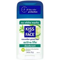 🥒 kiss my face active life cucumber green tea deodorant 2.48 oz logo